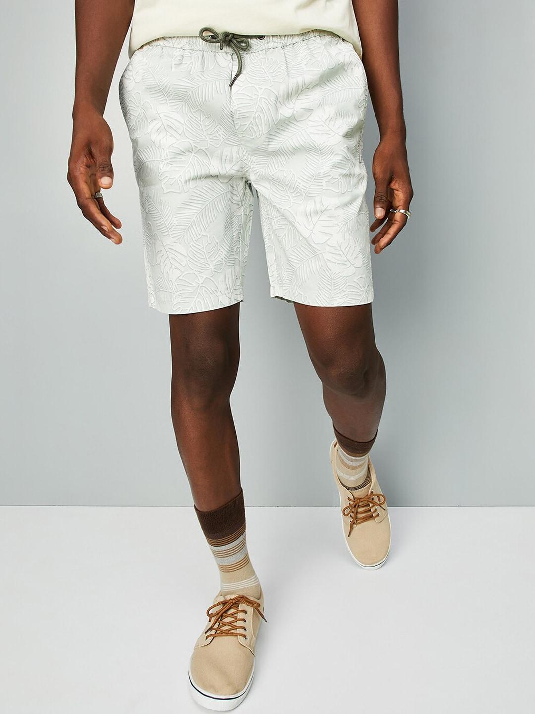max men tropical printed pure cotton shorts