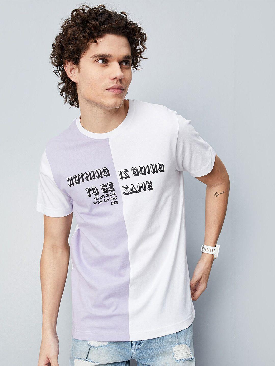 max men typography printed cotton t-shirt