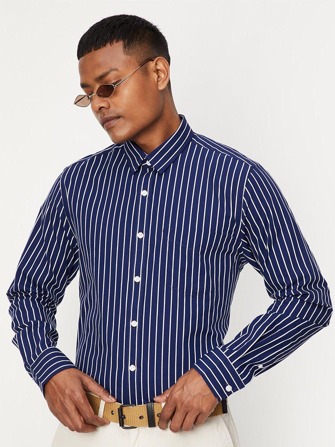 max men vertical stripes casual pure cotton shirt