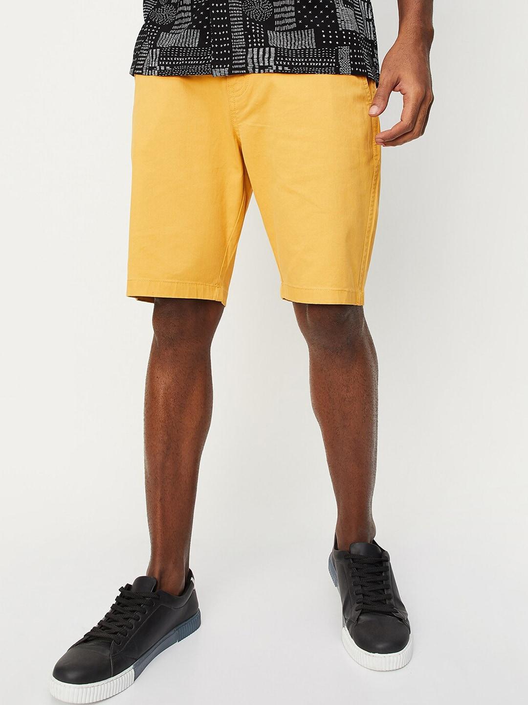 max men yellow shorts
