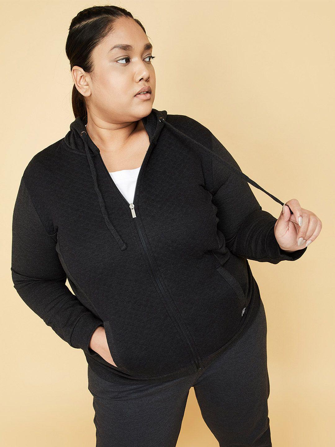 max plus size hooded sporty jacket