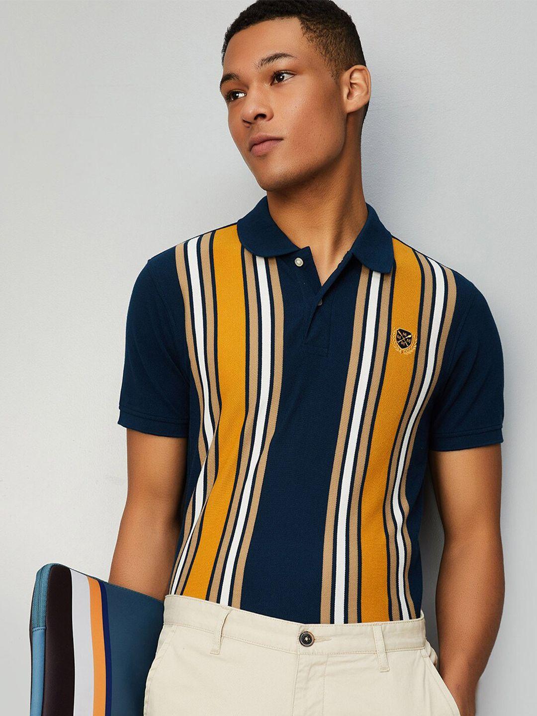 max striped polo collar t-shirt