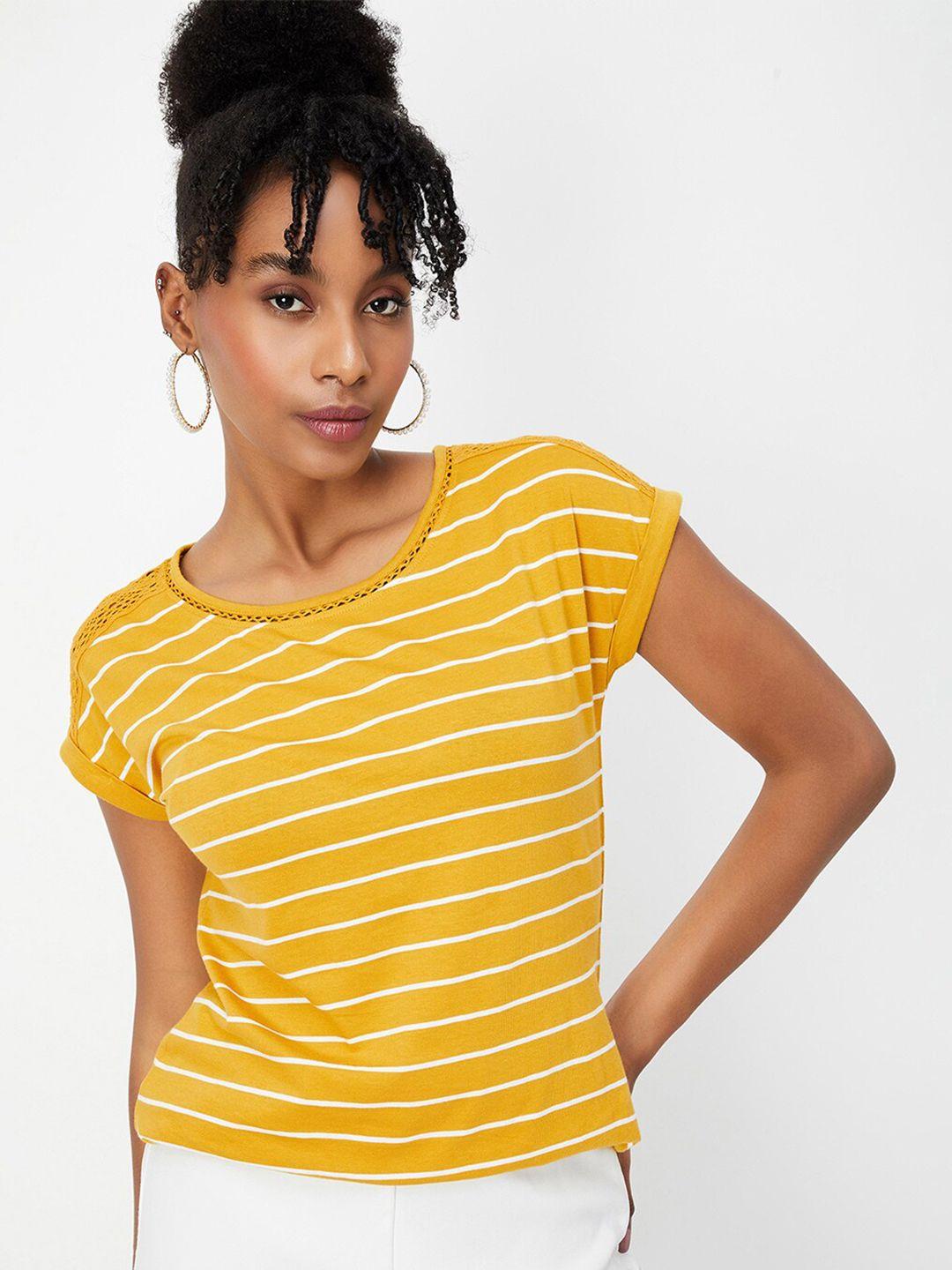 max striped printed round neck short sleeves t-shirt