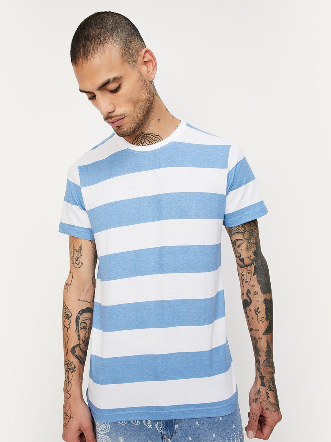max striped round neck pure cotton t-shirt