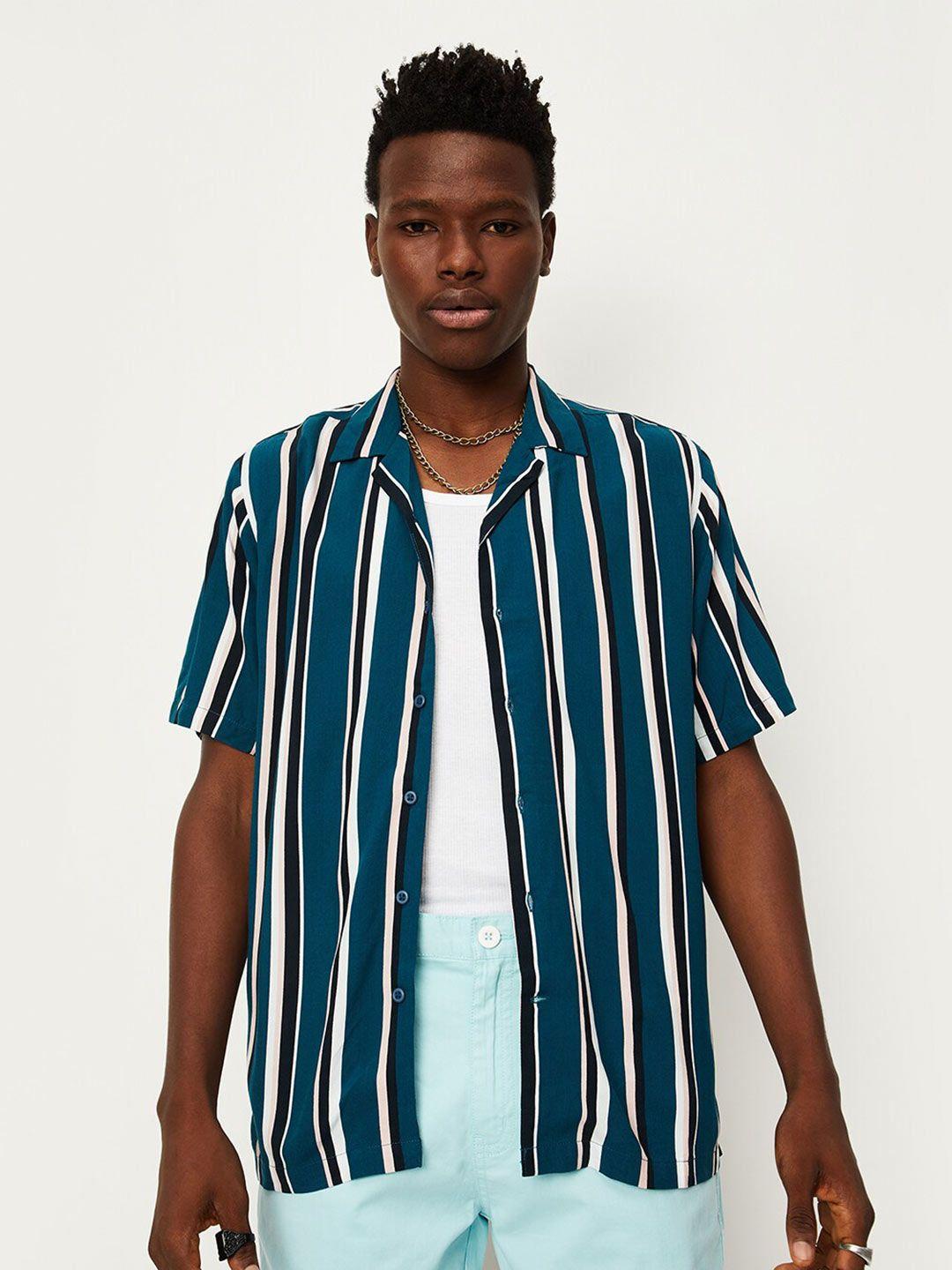 max-striped-spread-collar-regular-fit-casual-shirt