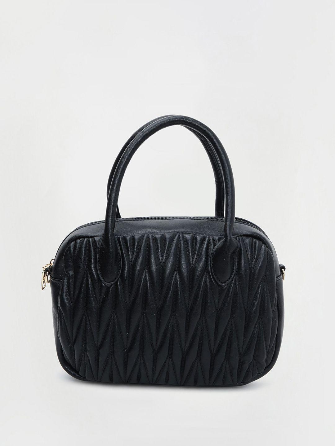 max textured structured sling bag with quilted