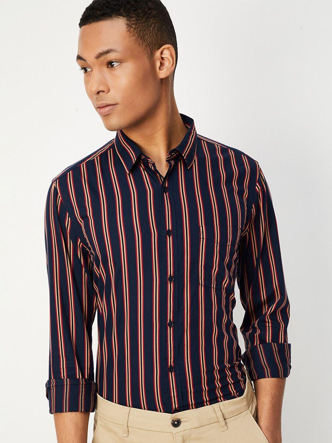 max vertical striped pure cotton casual shirt