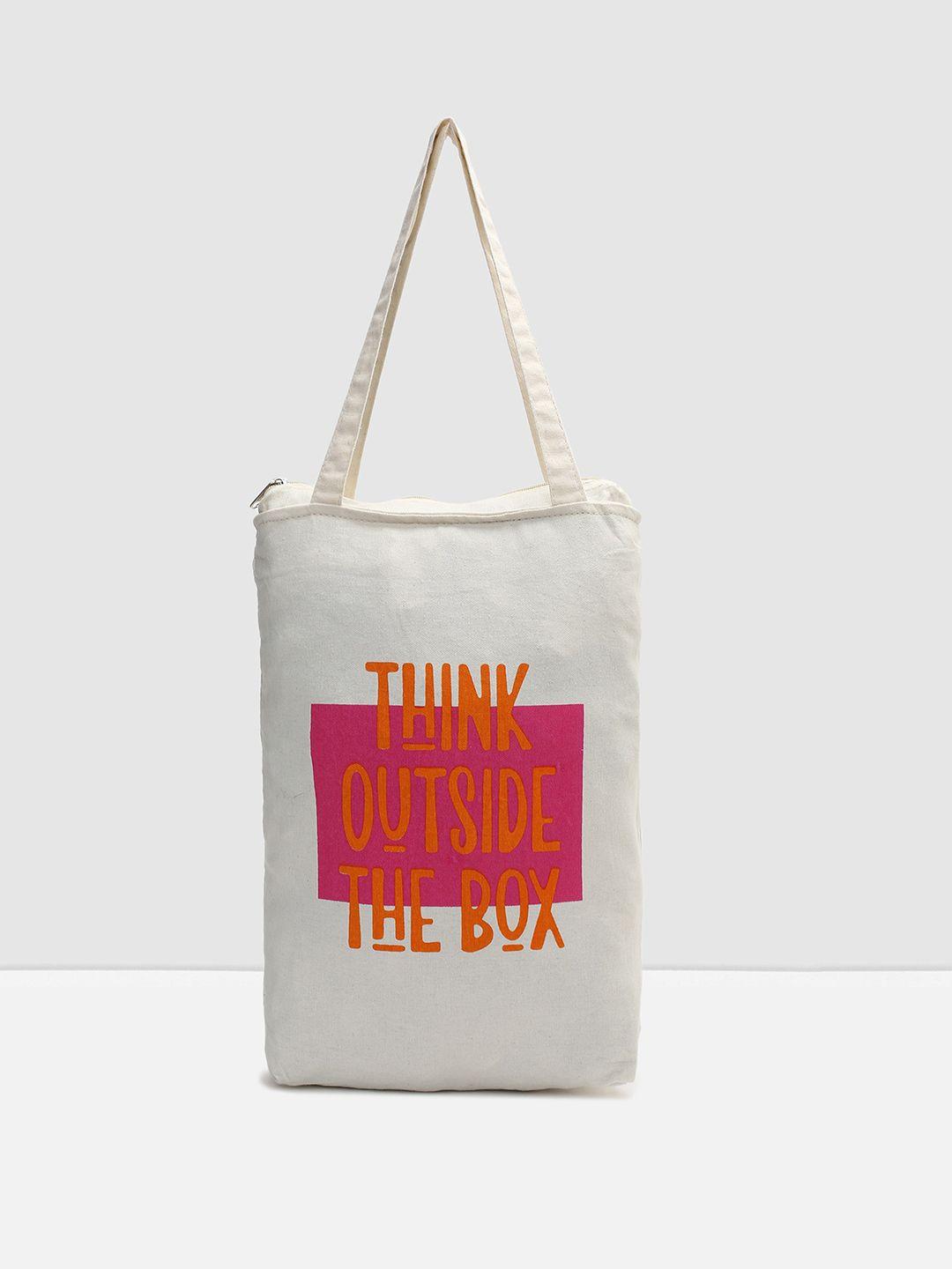 max white & pink printed oversized shopper shoulder bag