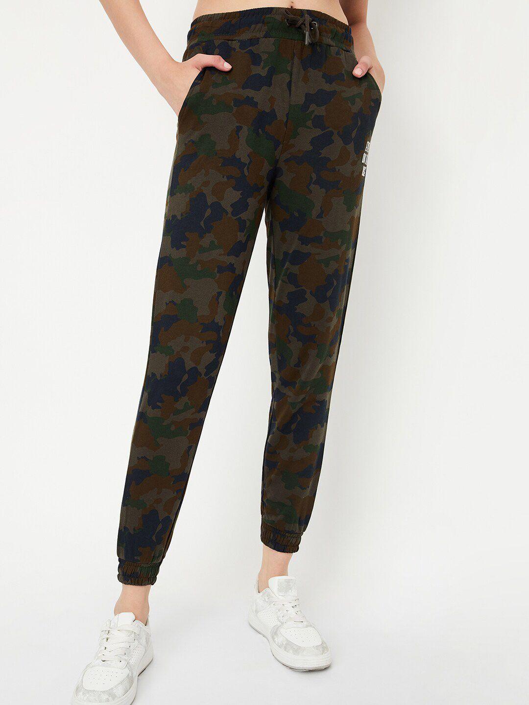 max women camouflage printed pure cotton gym joggers