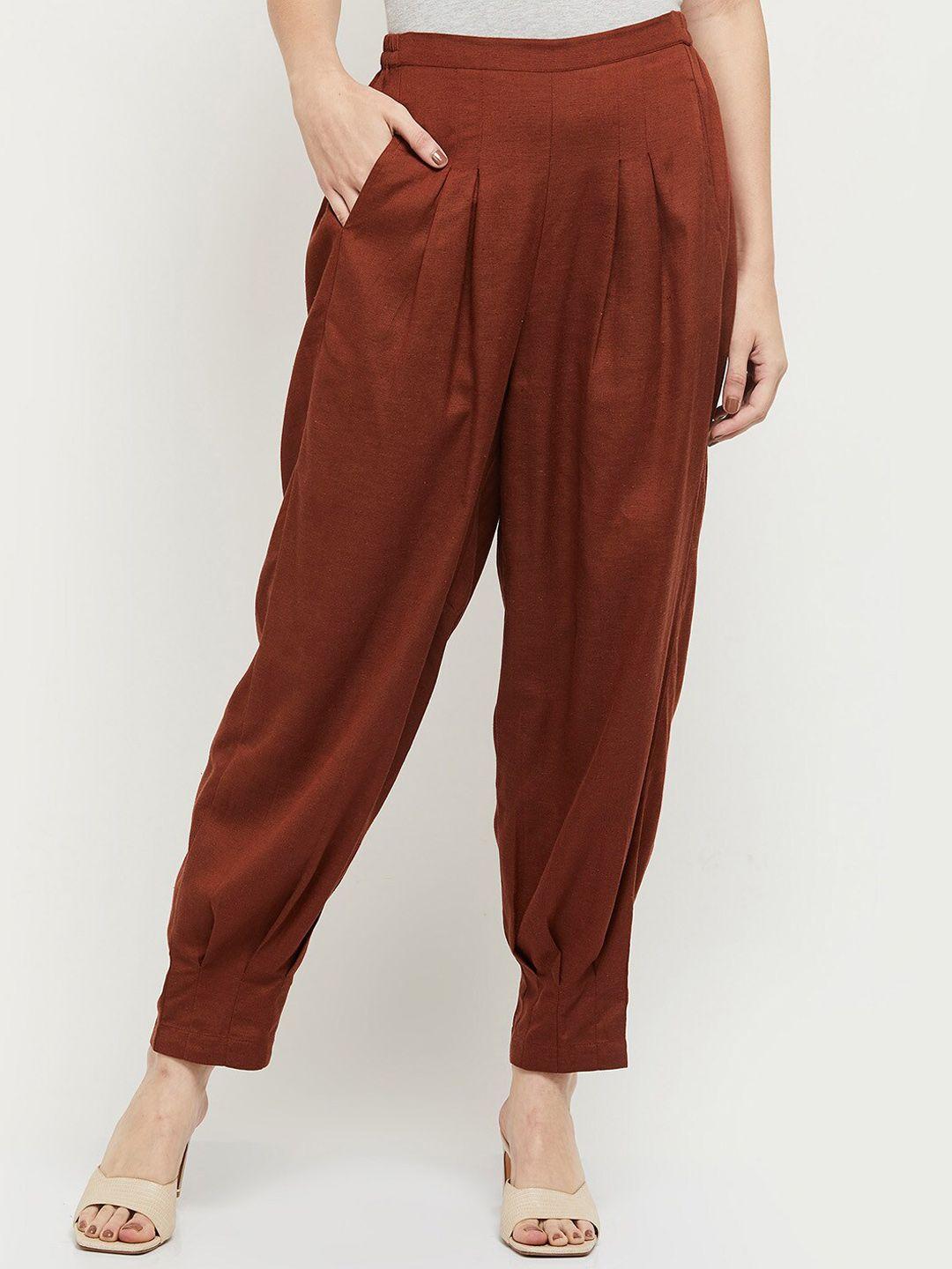 max women coral pleated trousers
