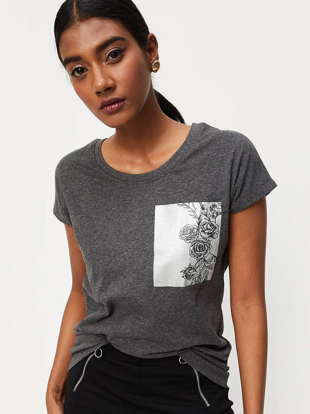 max women floral printed cotton t-shirt