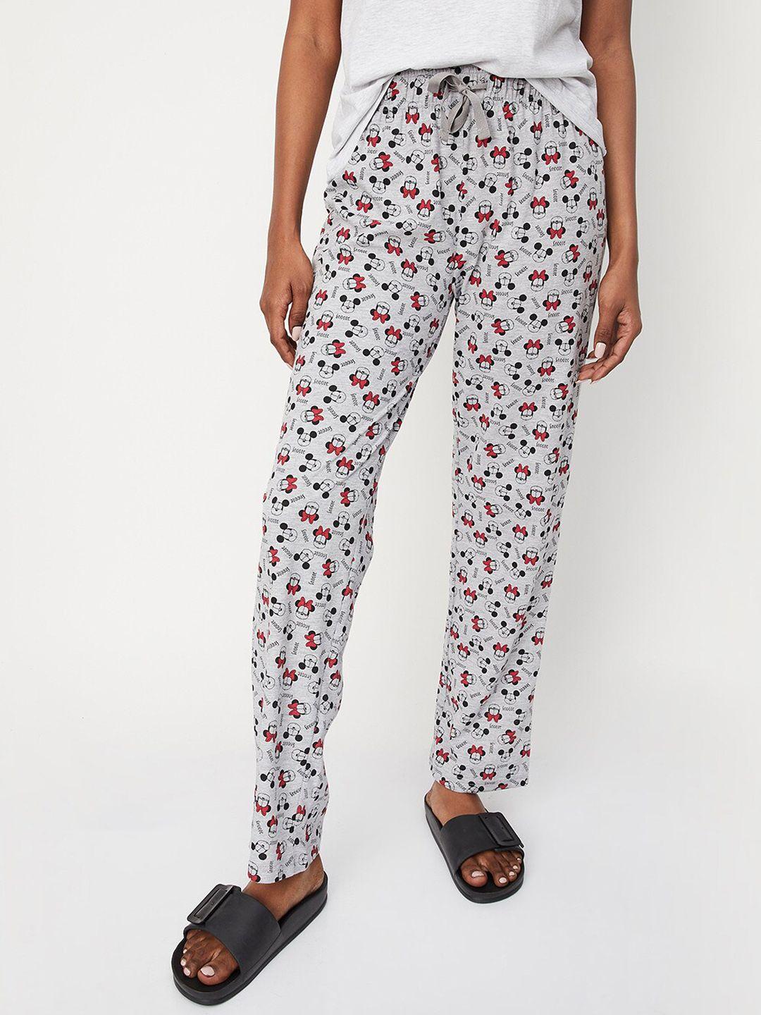 max women minnie mouse printed knit lounge pants