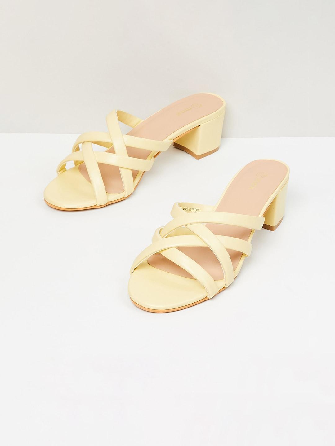 max-women-yellow-solid-pu-block-heels