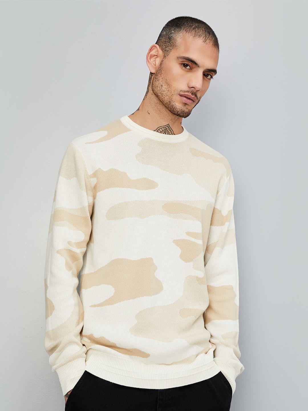 max abstarct printed round neck pure cotton pullover