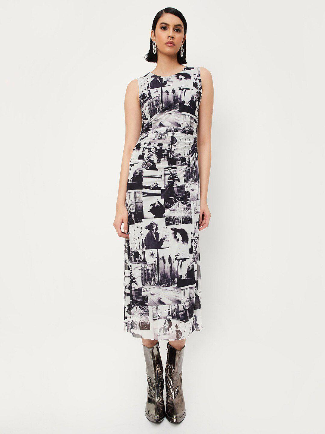 max abstract printed a-line dress