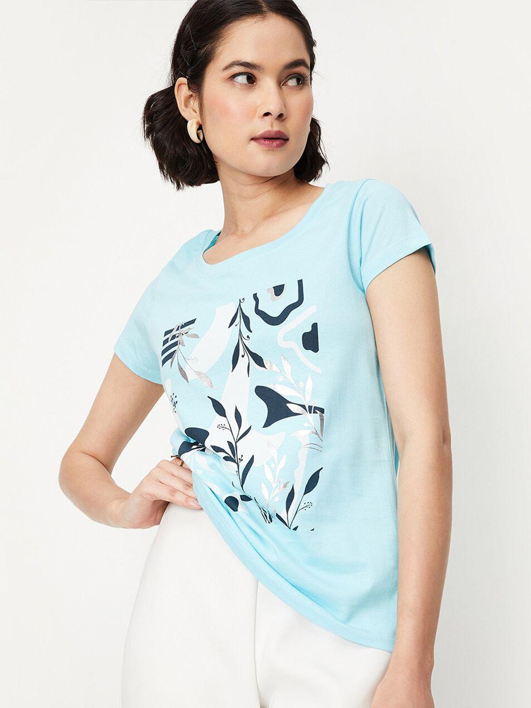 max abstract printed knitted cotton t-shirt