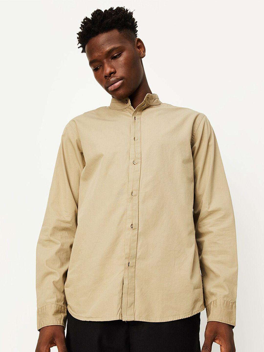 max band collar pure cotton casual shirt