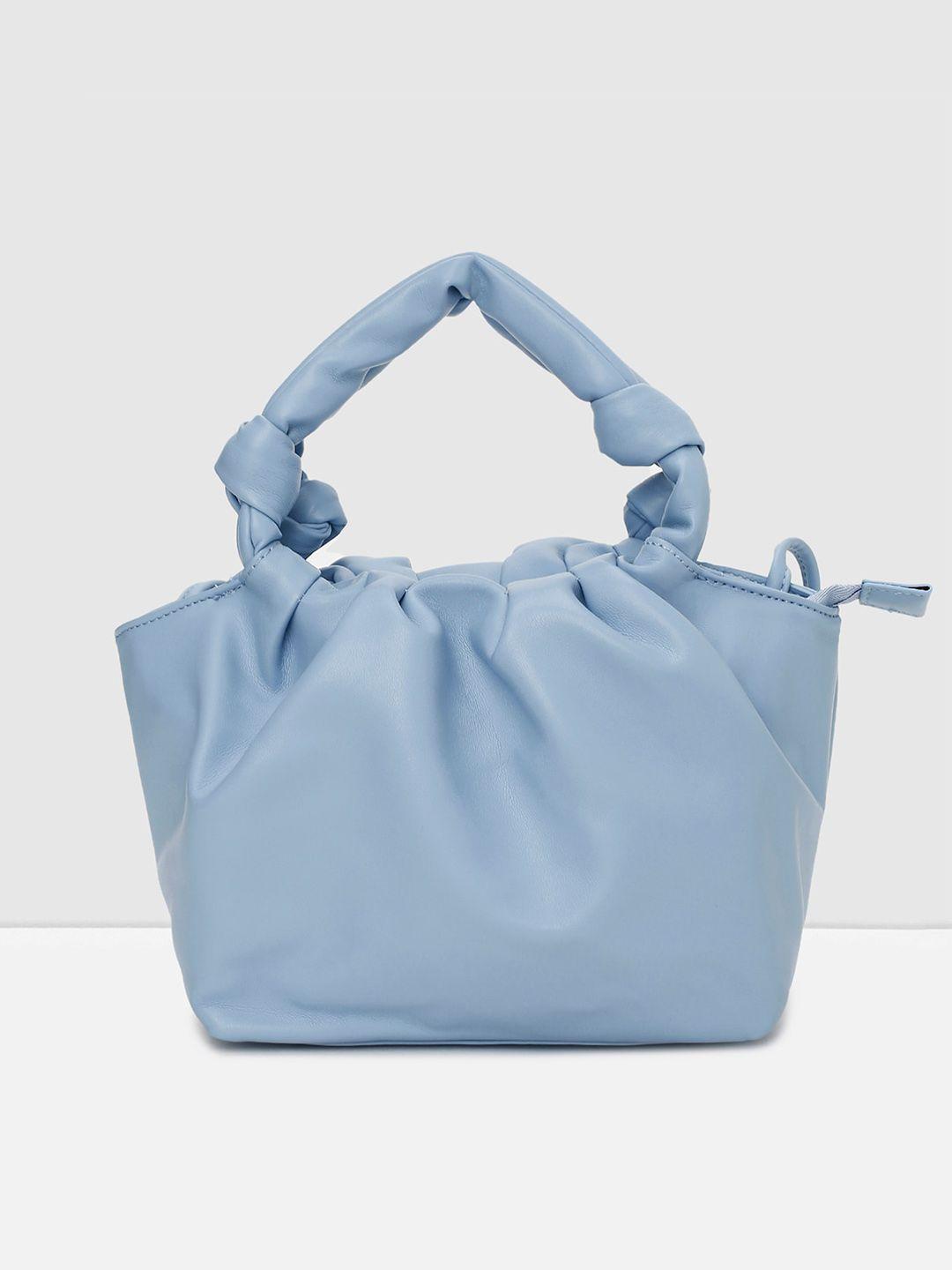 max blue pu oversized shopper handheld bag