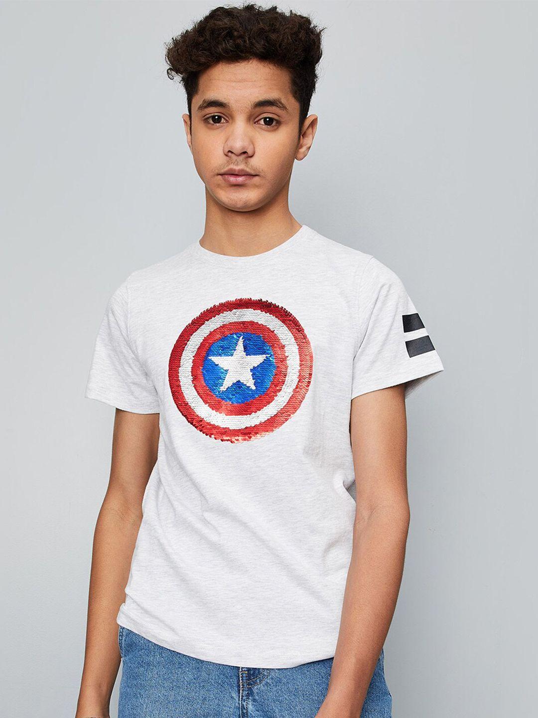 max boys avengers logo printed cotton t-shirt