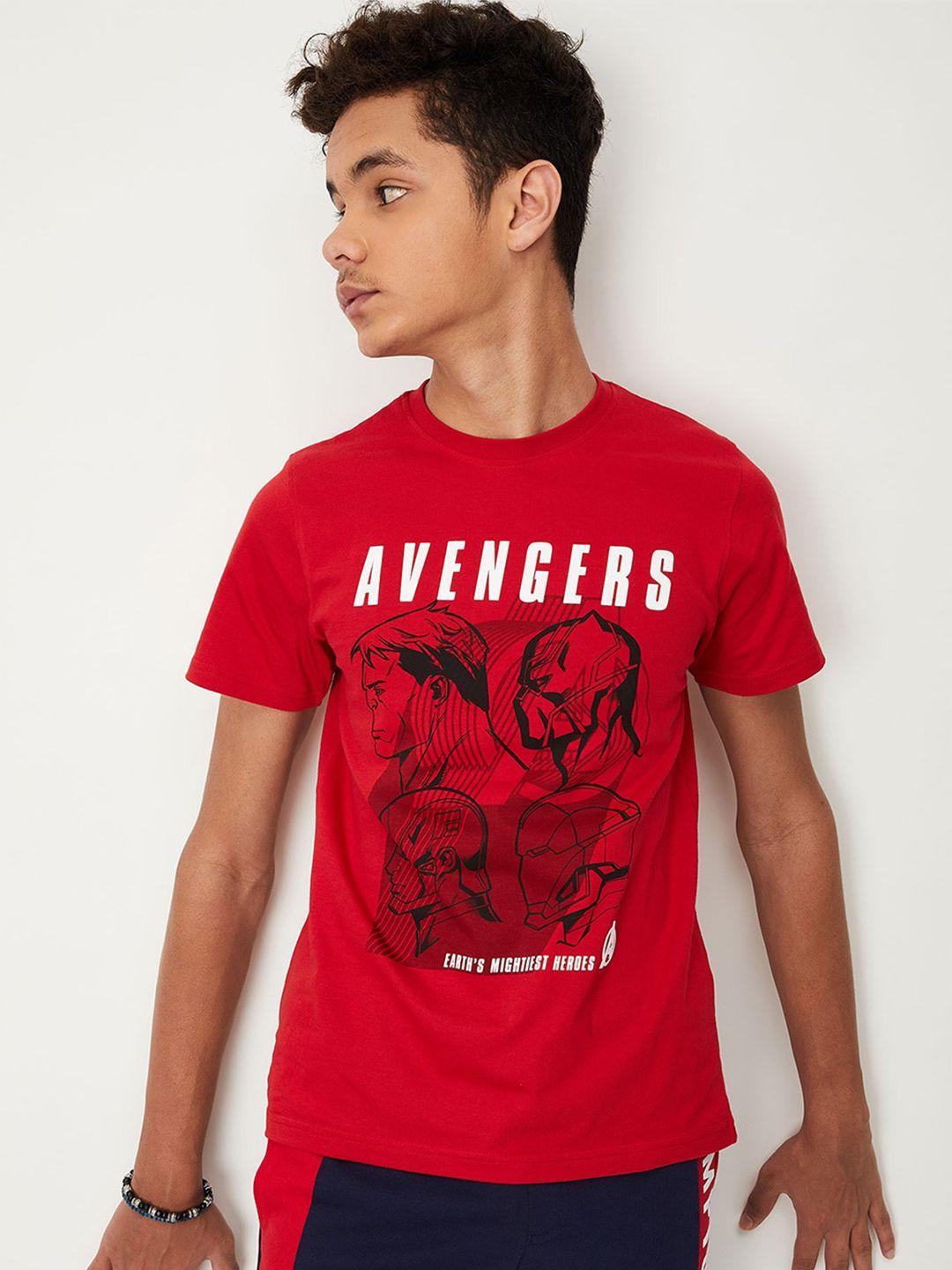 max boys avengers printed cotton t-shirt