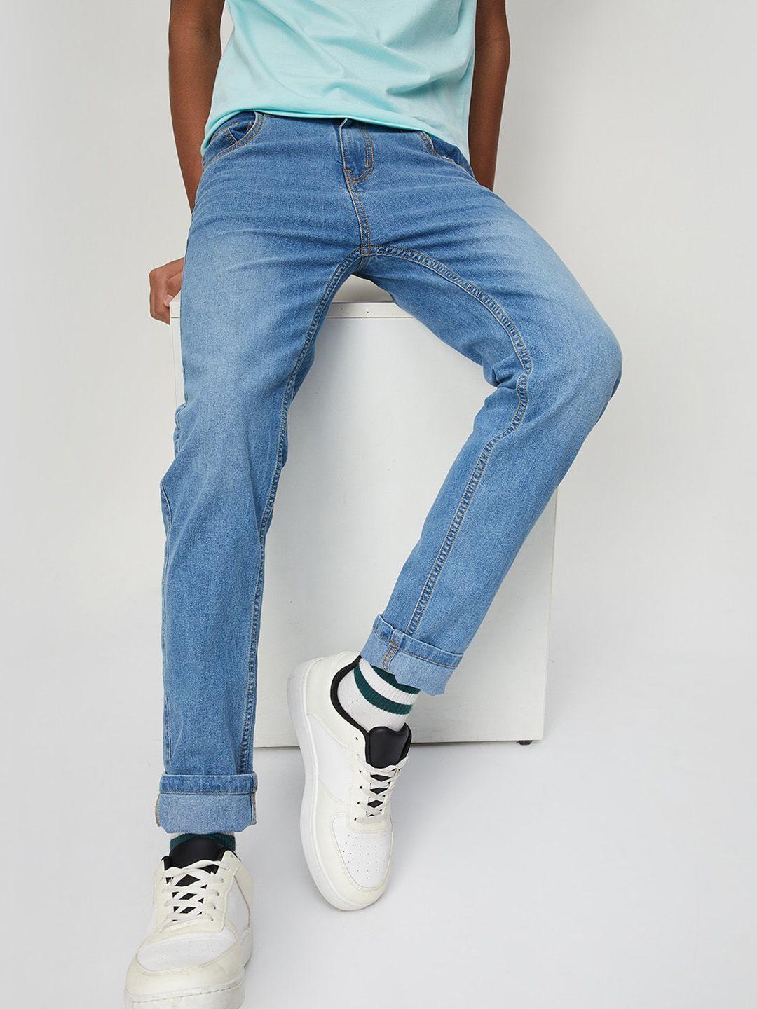 max boys blue mid-rise light fade jeans