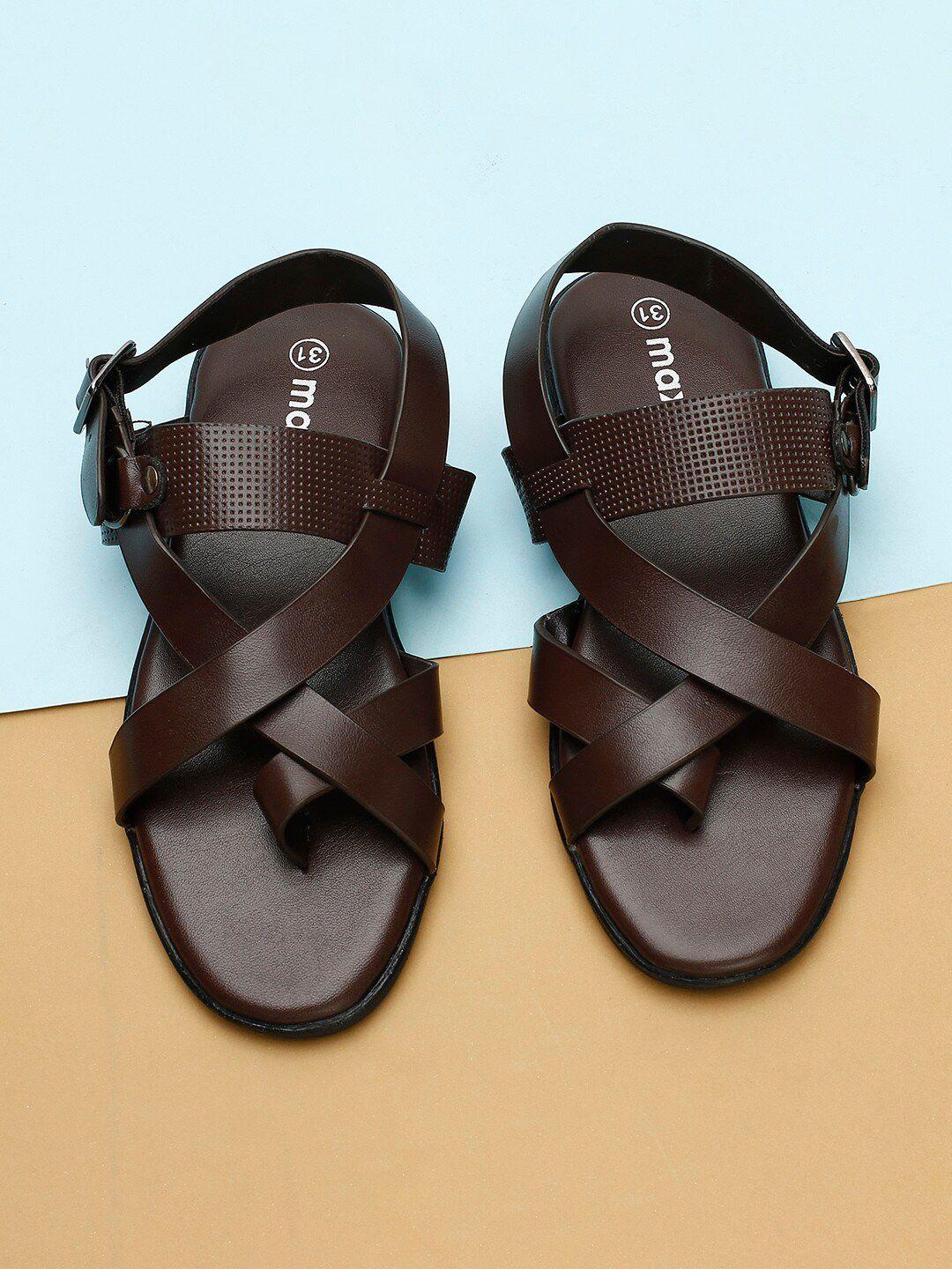 max boys brown pu comfort sandals