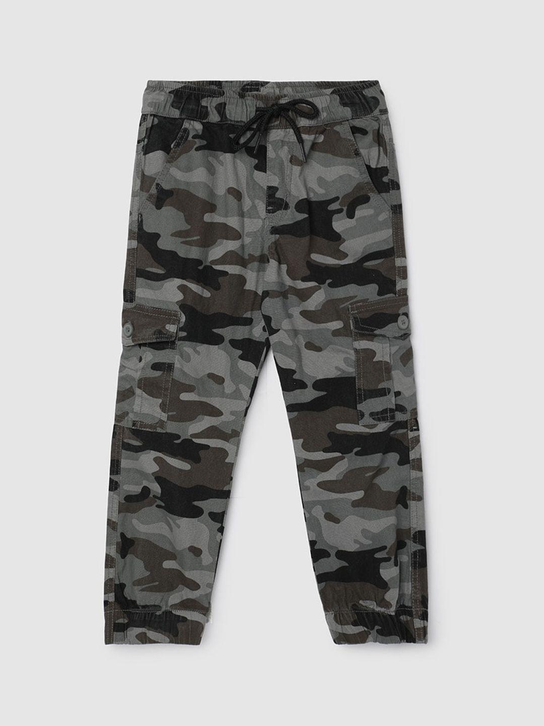 max boys camouflage printed pure cotton cargos