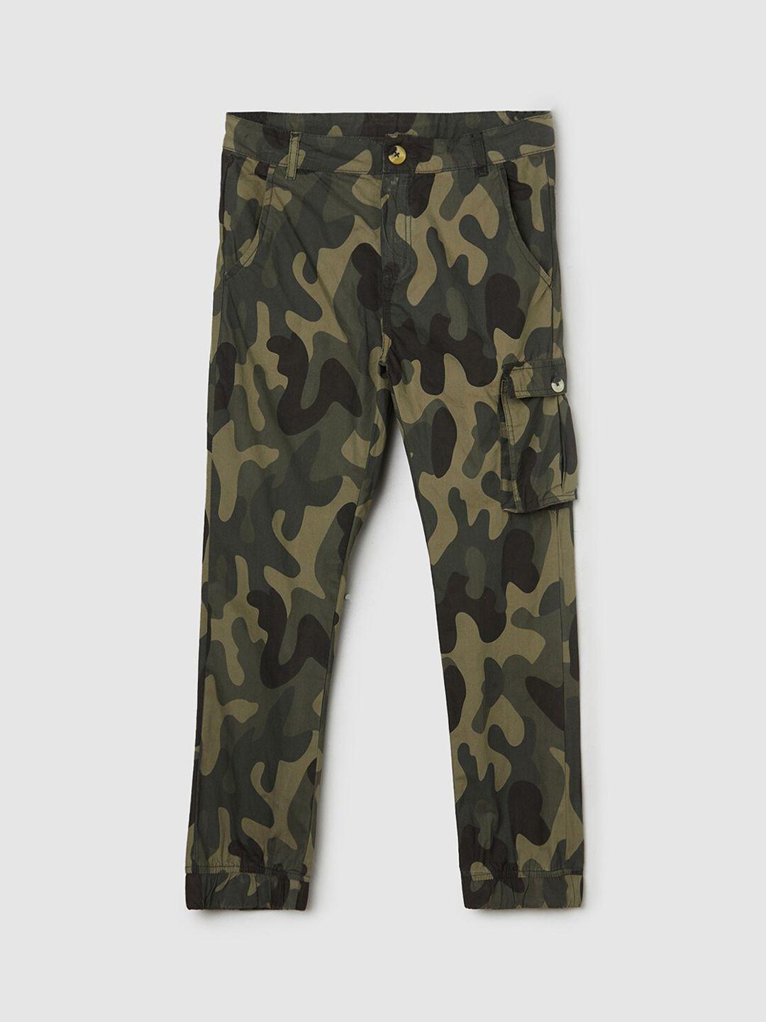 max boys camouflage printed pure cotton trousers