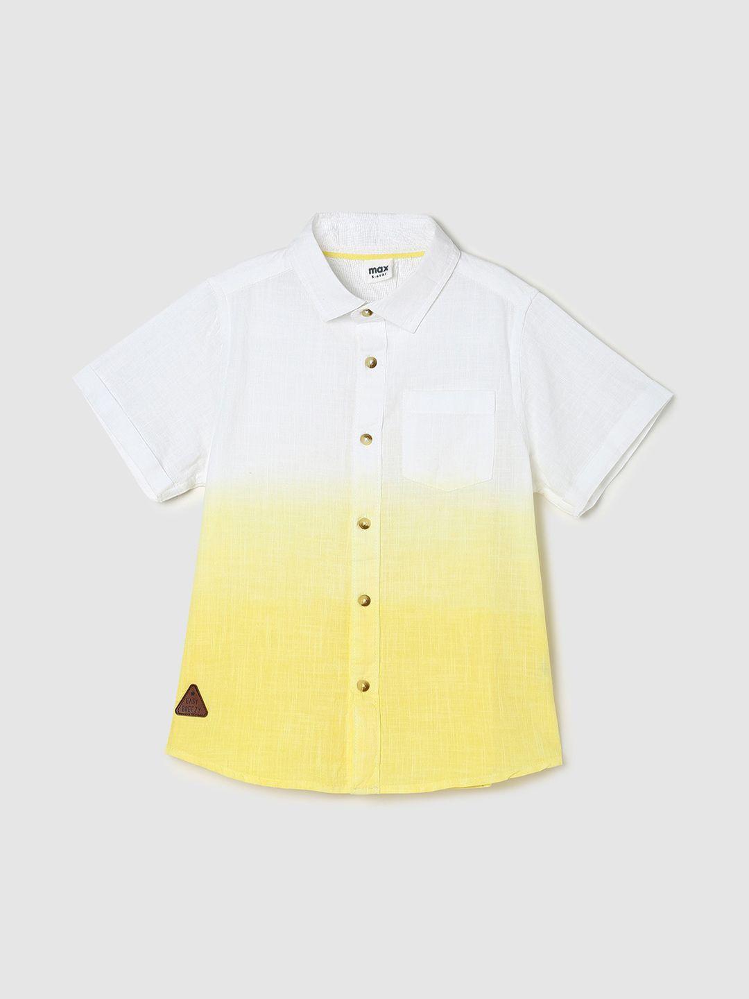 max boys colourblocked casual pure cotton shirt