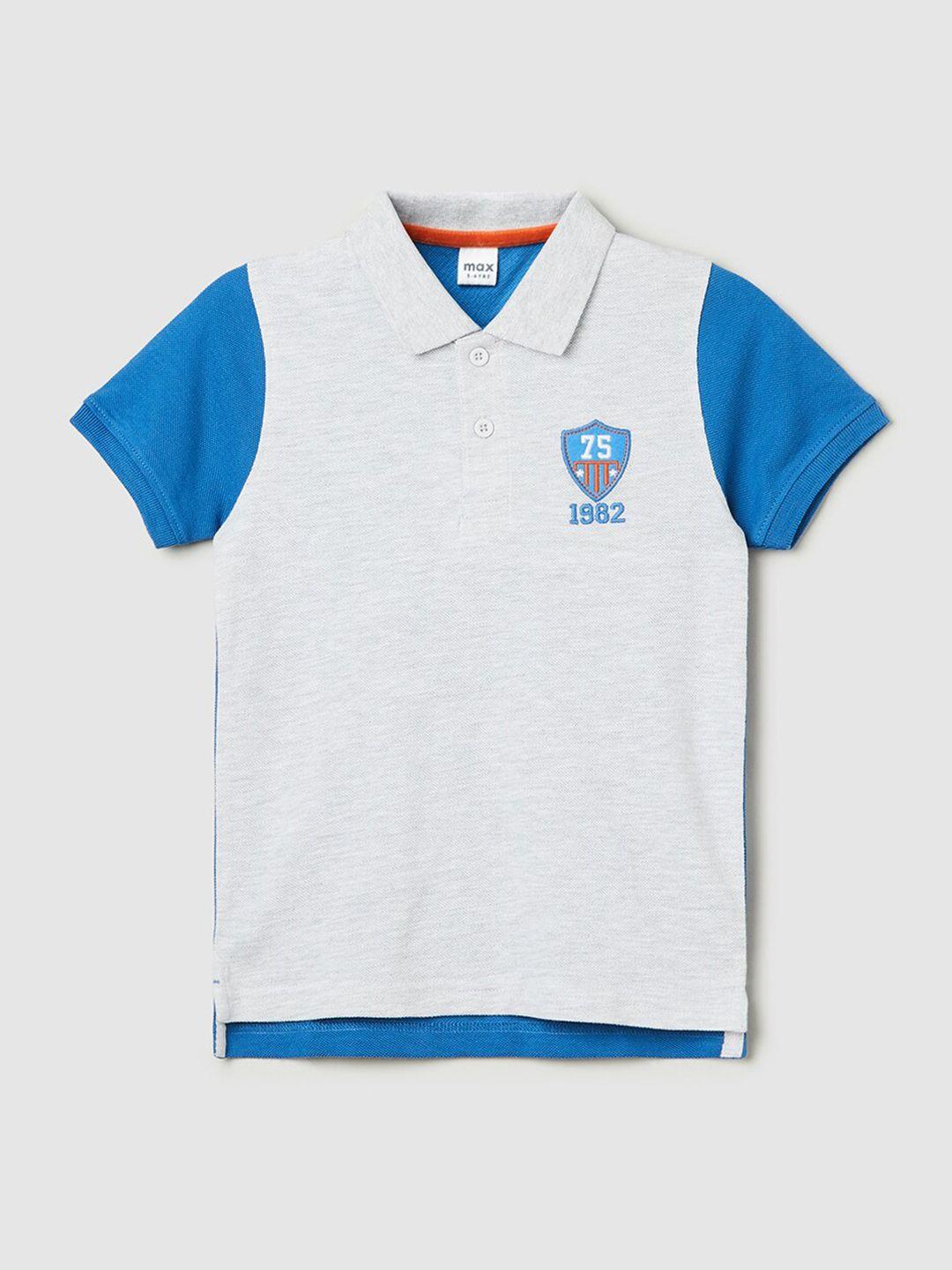 max boys colourblocked polo collar t-shirt