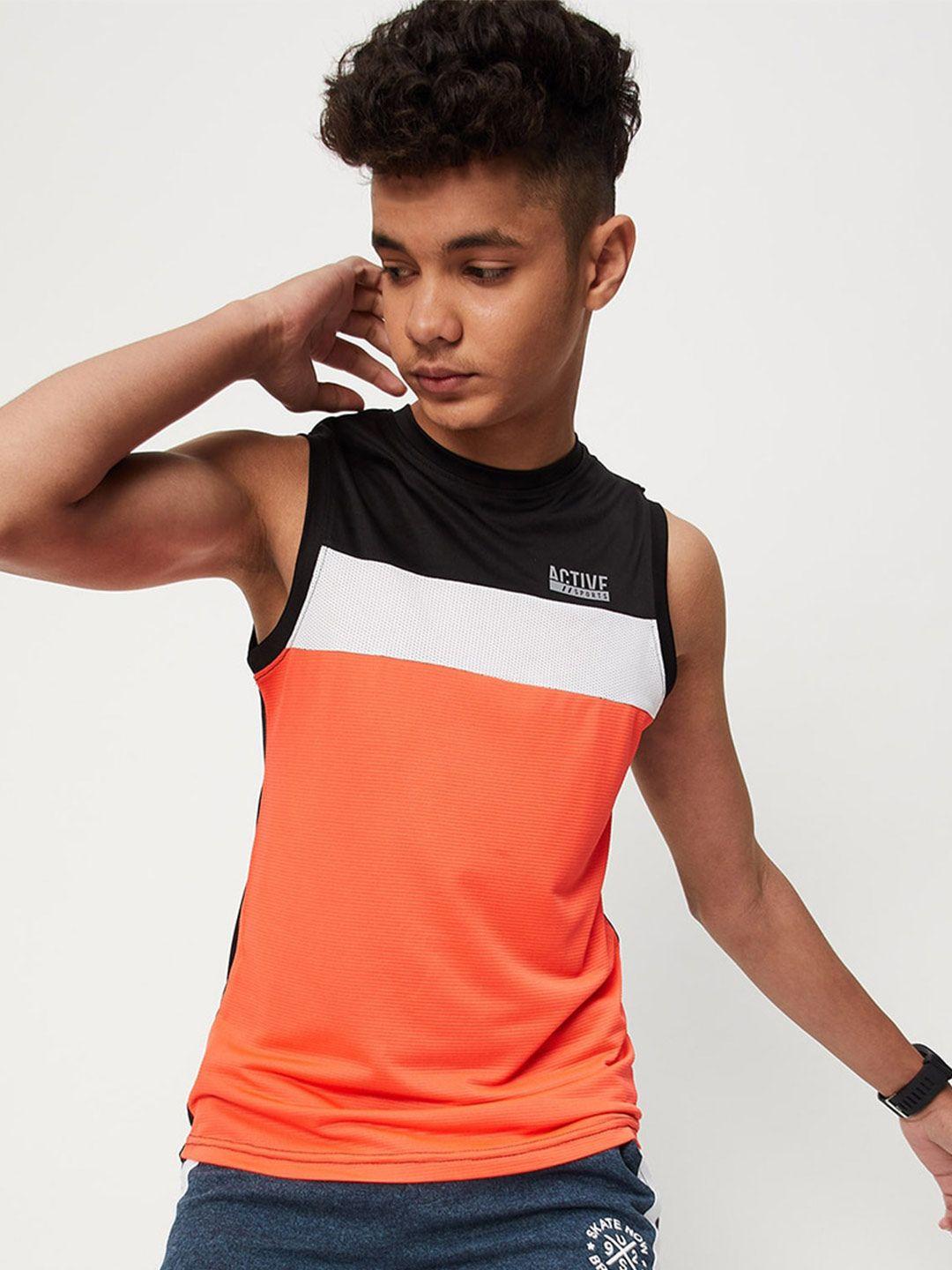 max boys colourblocked sleeveless t-shirt