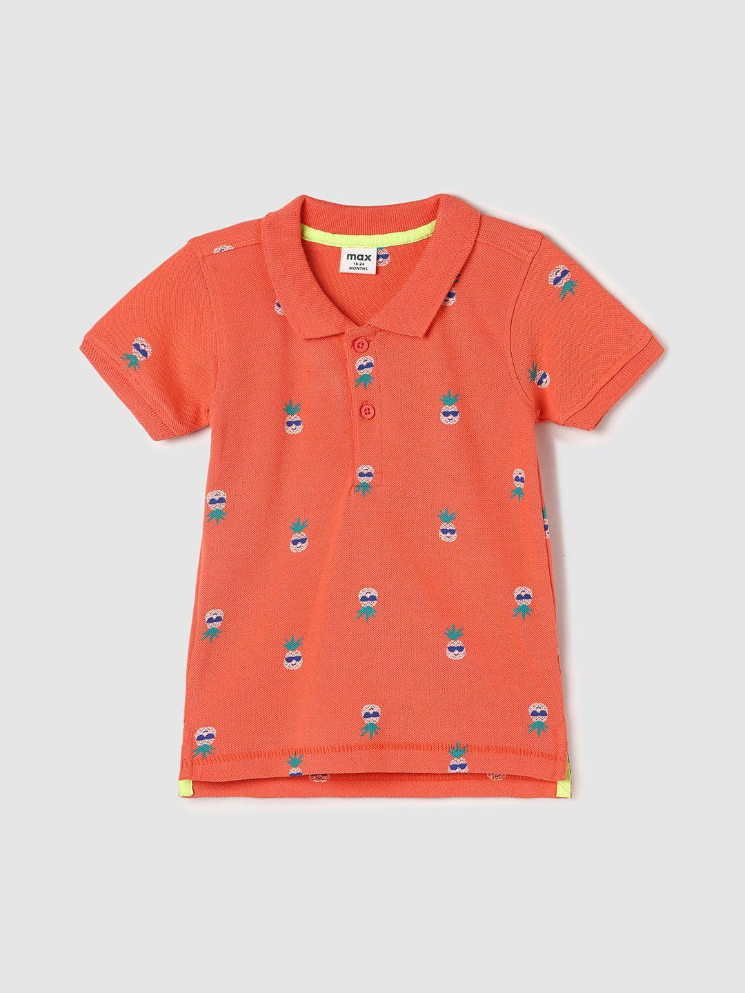 max boys conversational printed polo collar t-shirt