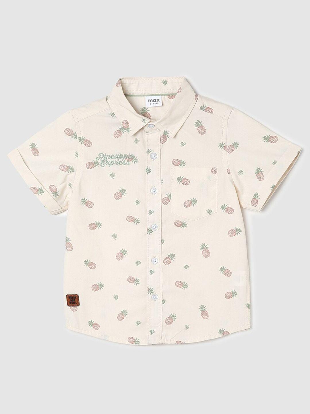 max boys conversational printed pure cotton casual shirt