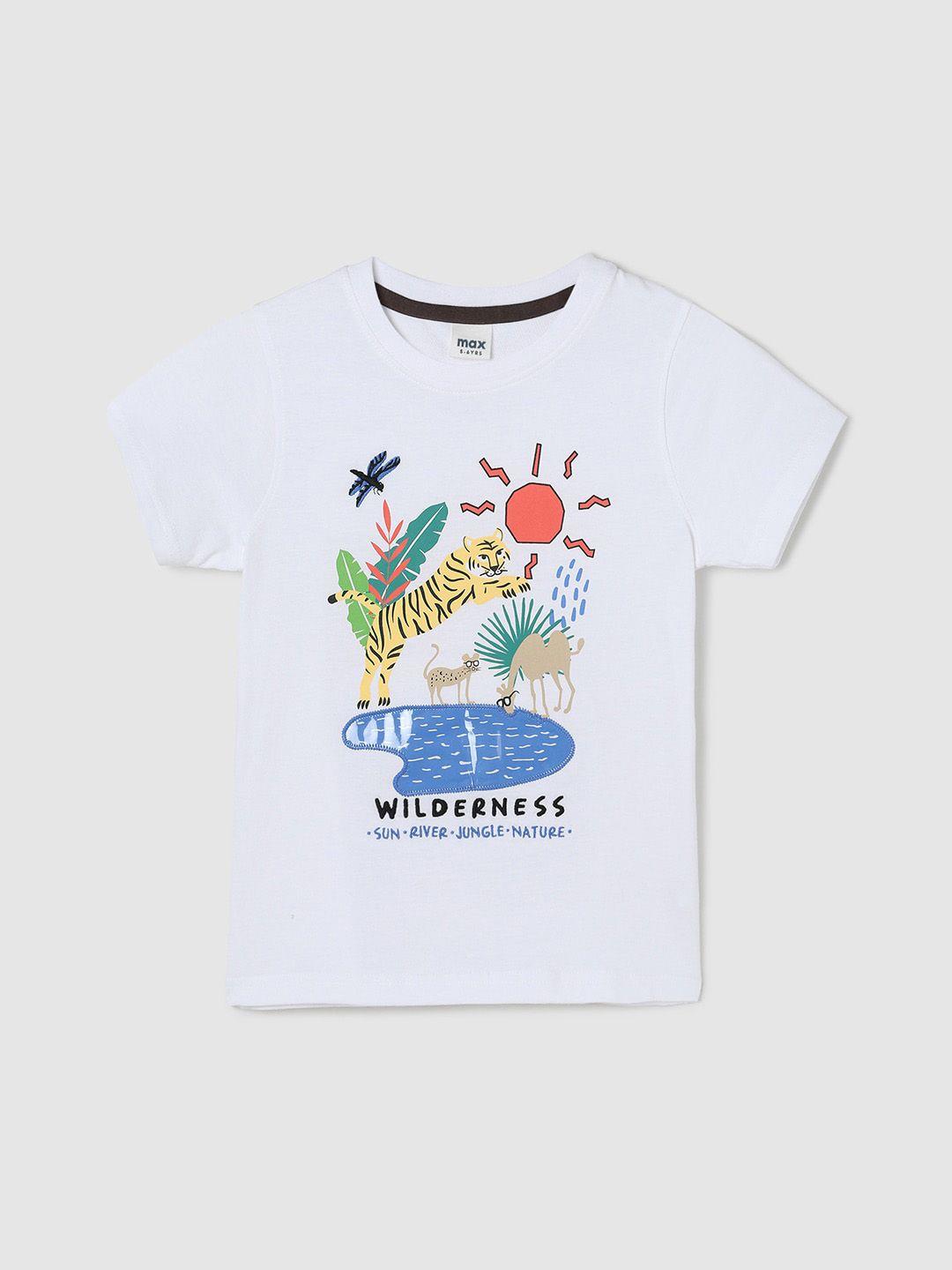 max boys conversational printed pure cotton t-shirt