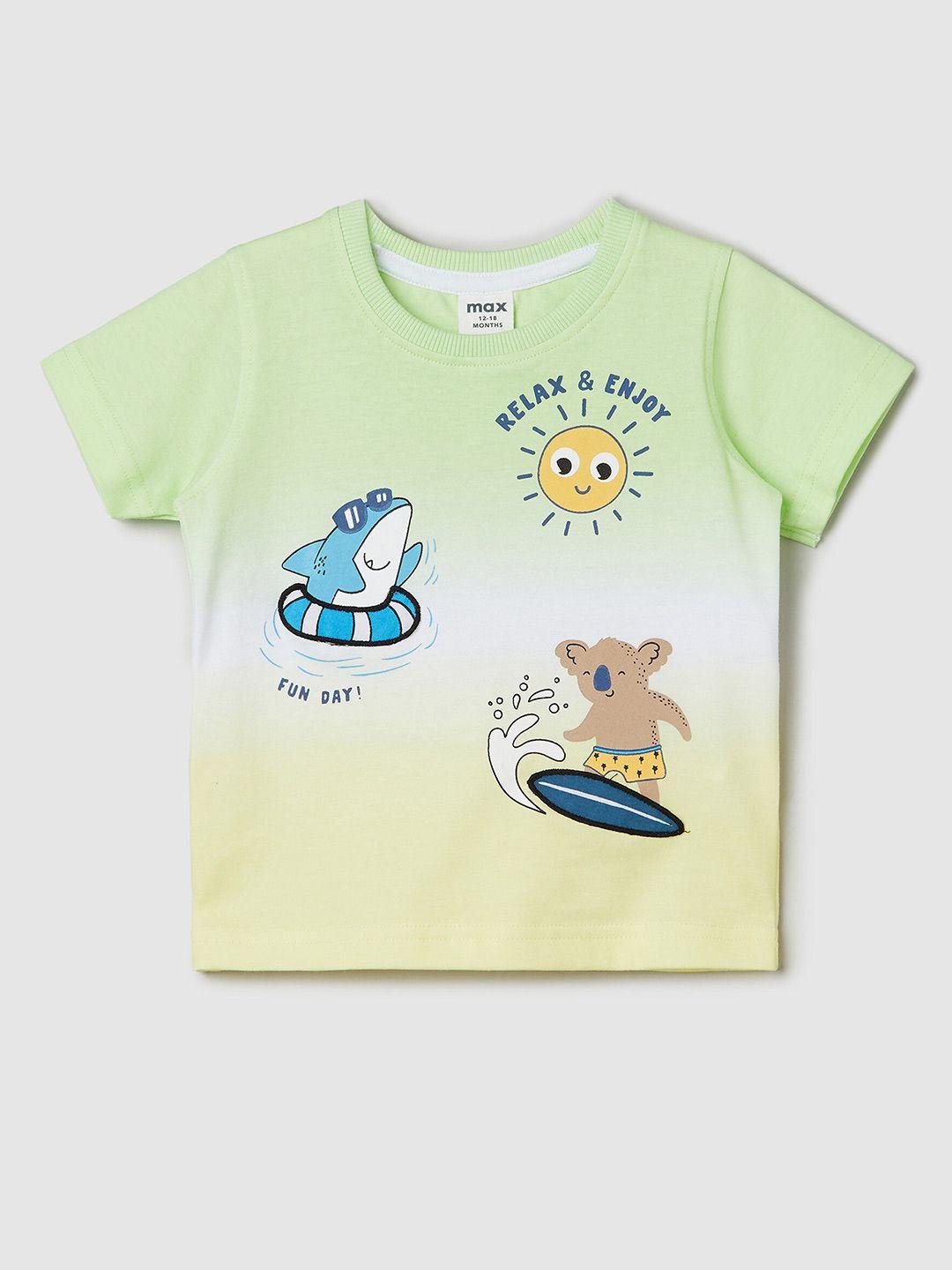 max boys conversational printed round neck pure cotton t-shirt