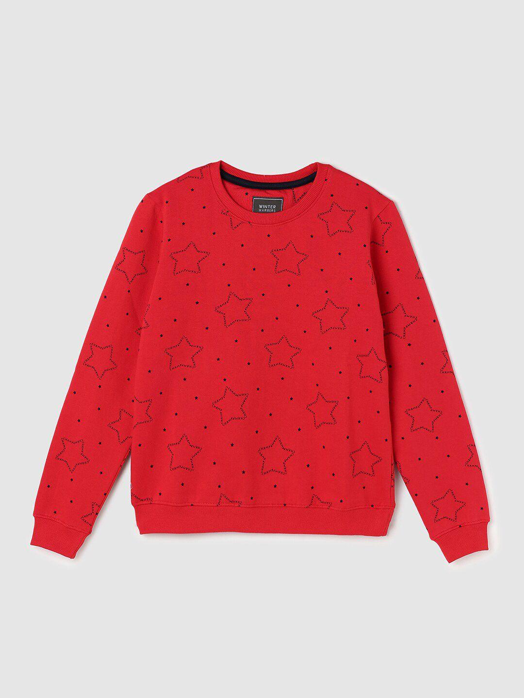 max boys coral printed cotton sweatshirt