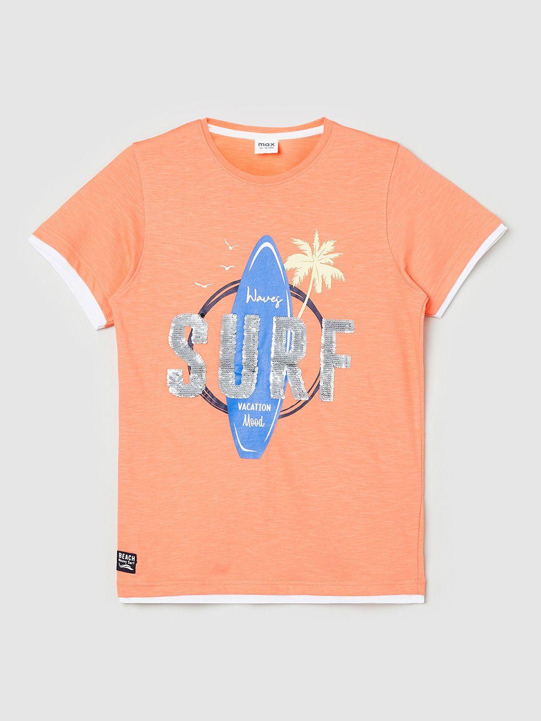 max boys graphic printed cotton t-shirt