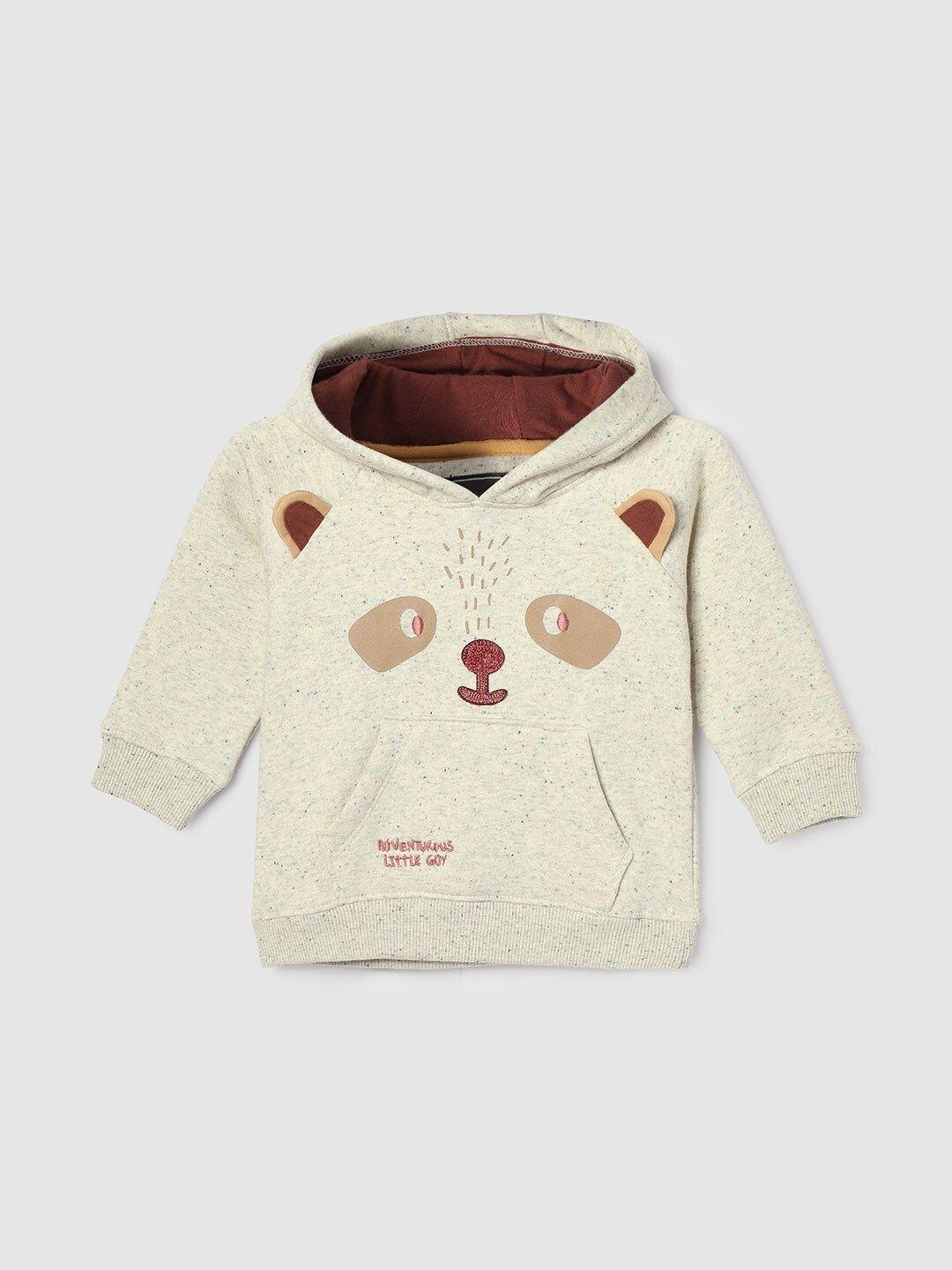 max boys graphic printed embroidered hooded sweatshirt