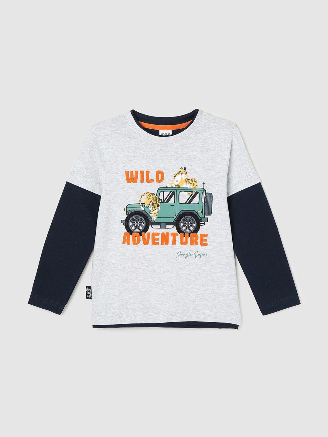 max boys graphic printed long sleeves pure cotton  t-shirt