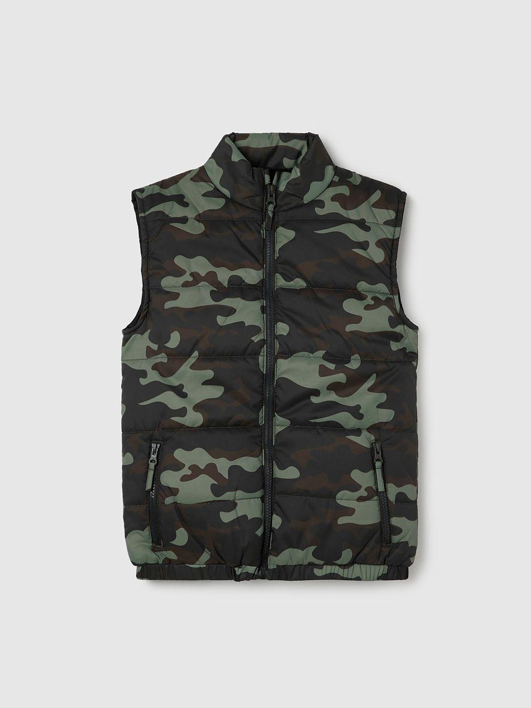 max boys green camouflage padded jacket