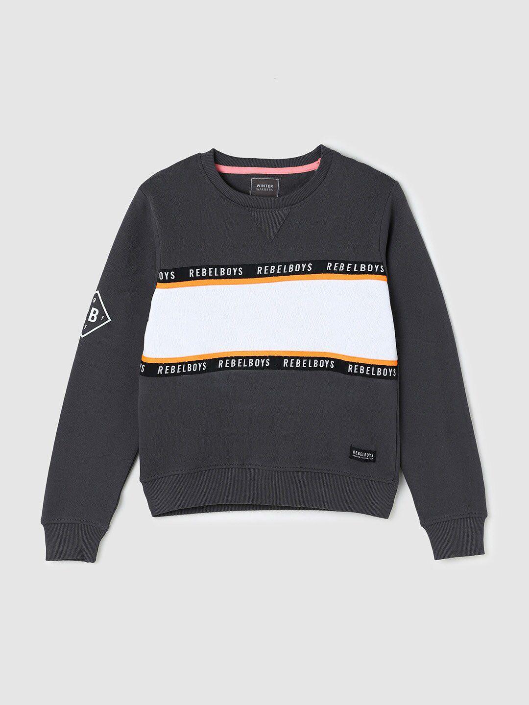 max boys grey colourblocked sweatshirt