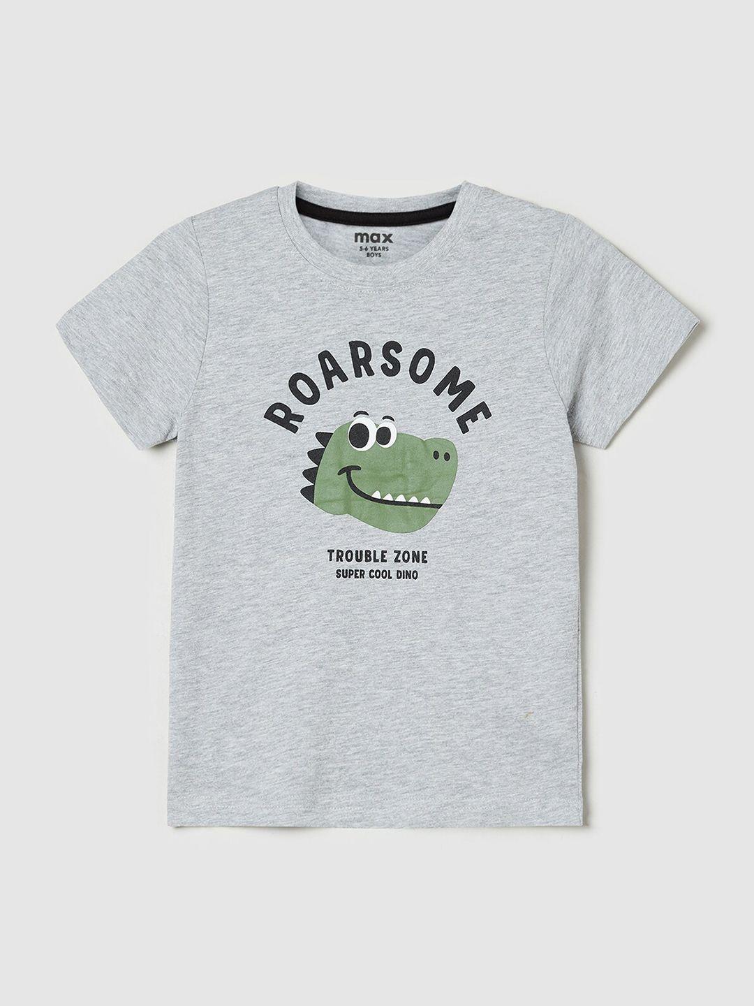 max boys grey typography printed t-shirt