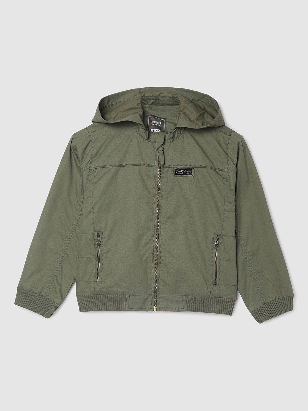 max boys hooded pure cotton bomber jacket
