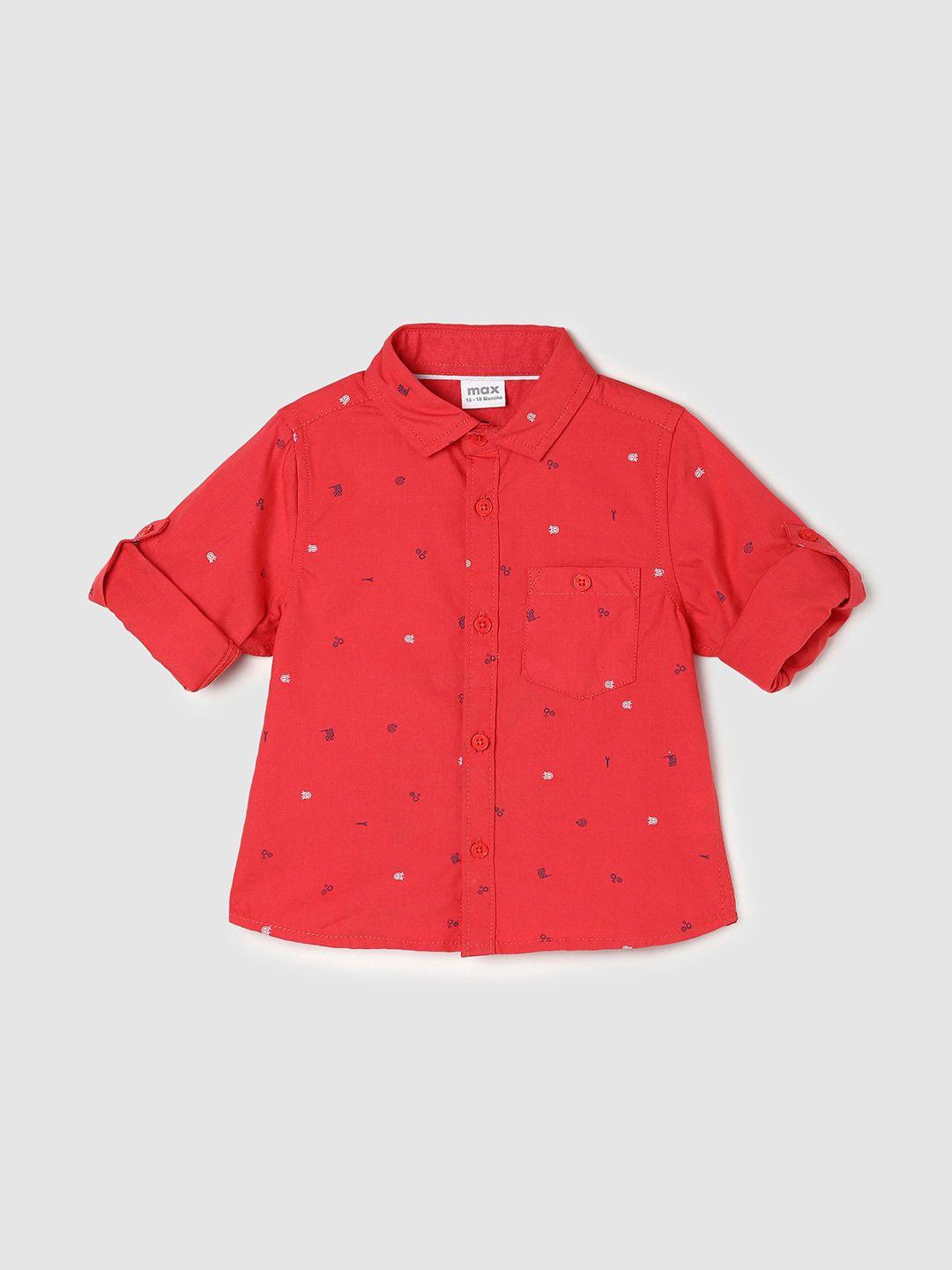 max boys micro printed casual cotton shirt