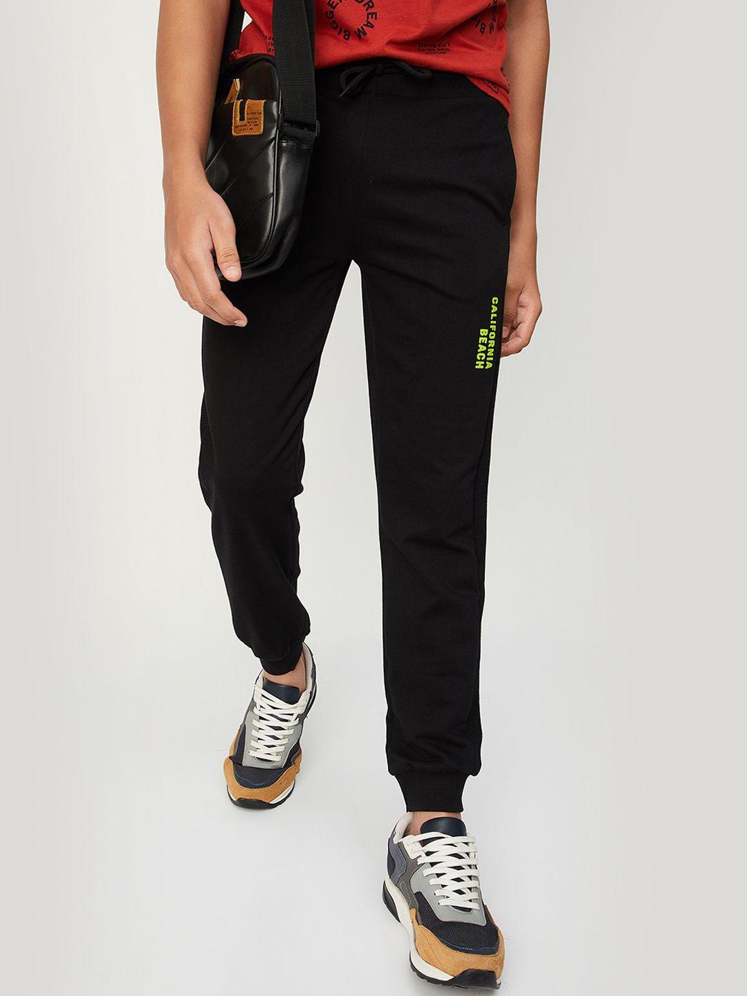 max boys mid-rise pure cotton joggers