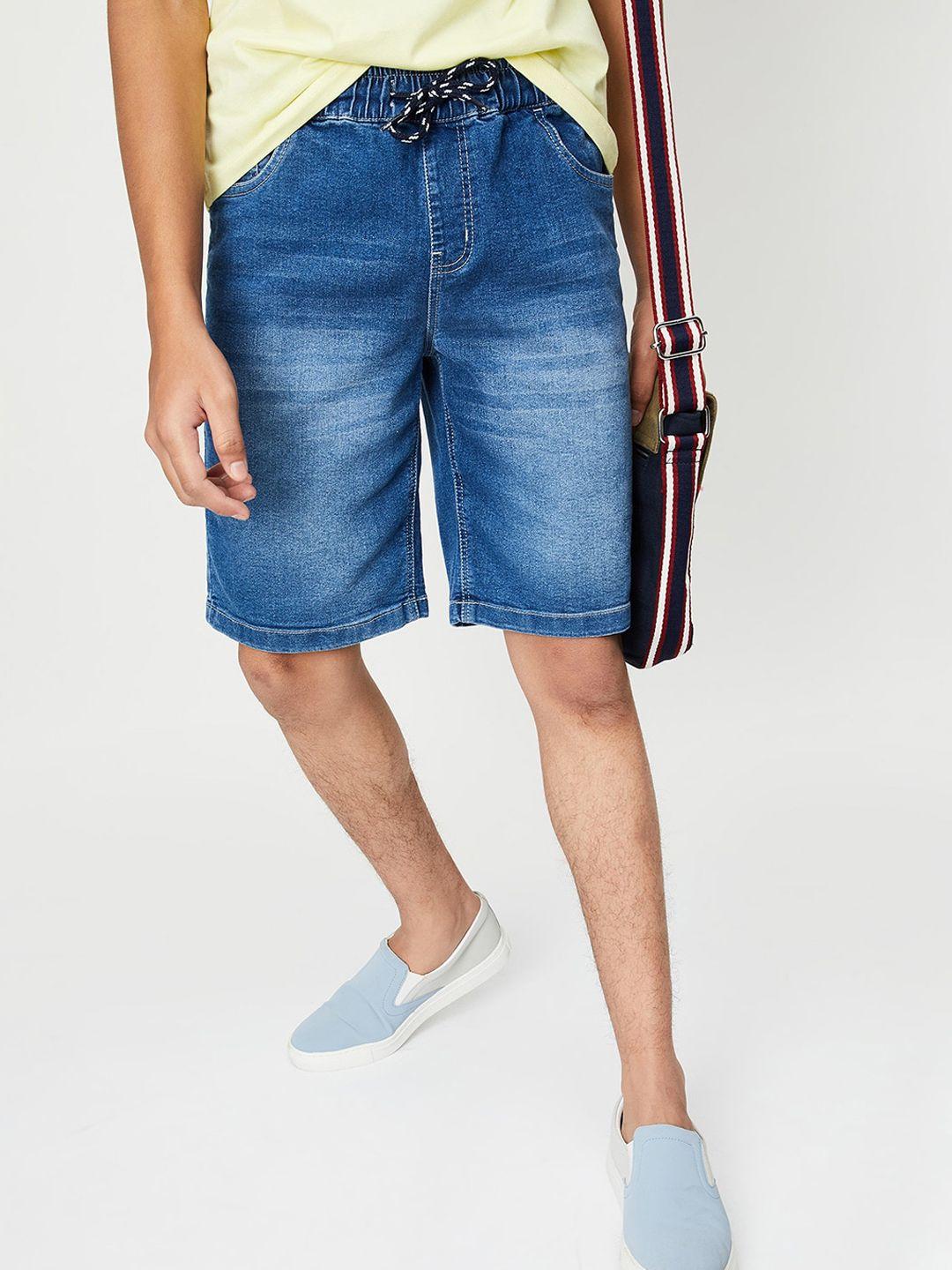 max boys mid rise washed denim shorts