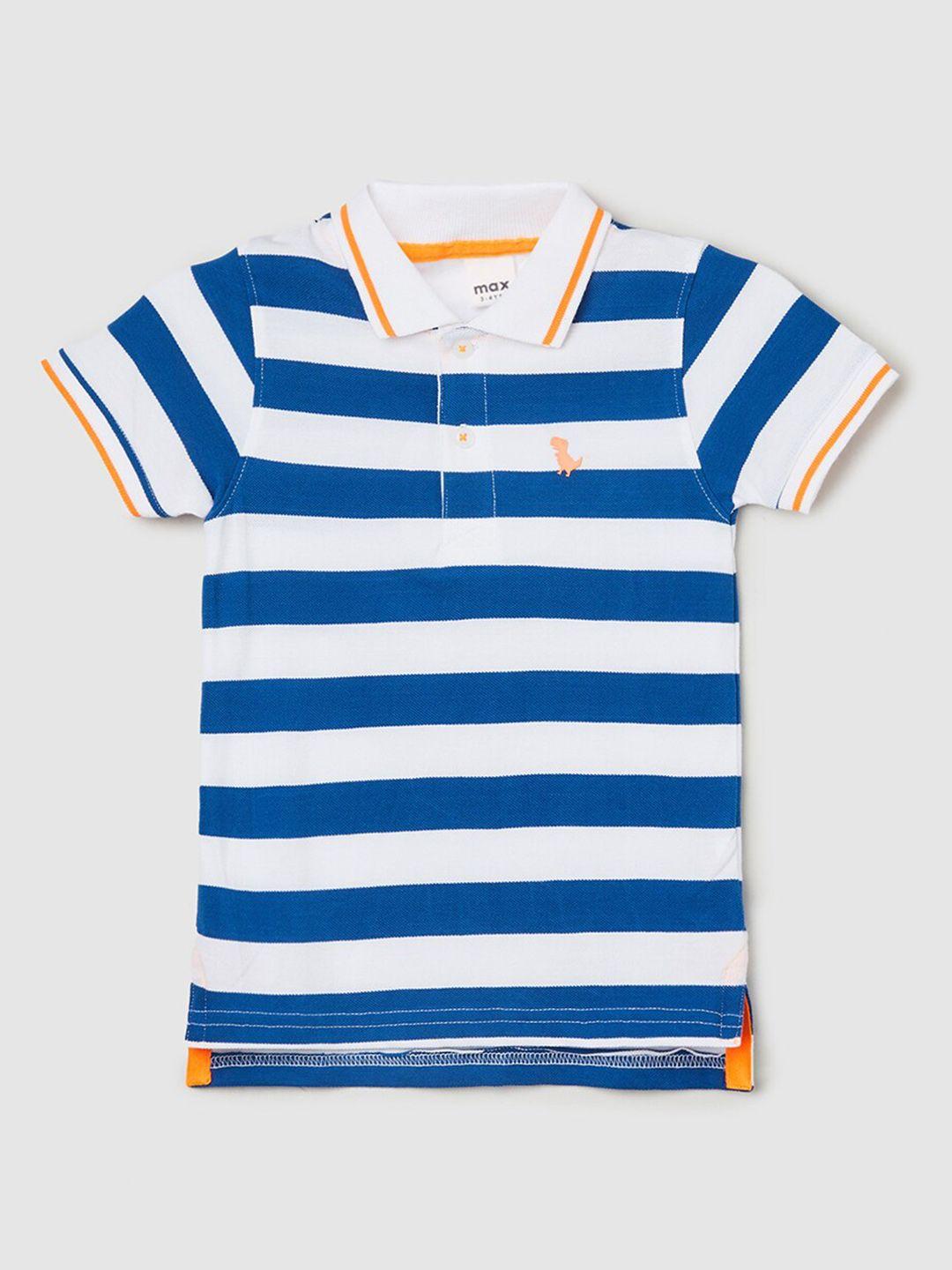max boys multicoloured striped henley neck applique t-shirt