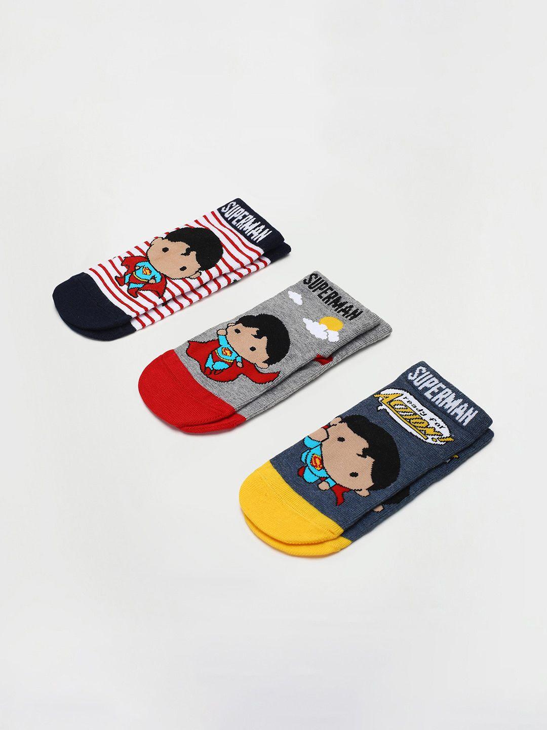 max boys pack of 3 superman patterned socks