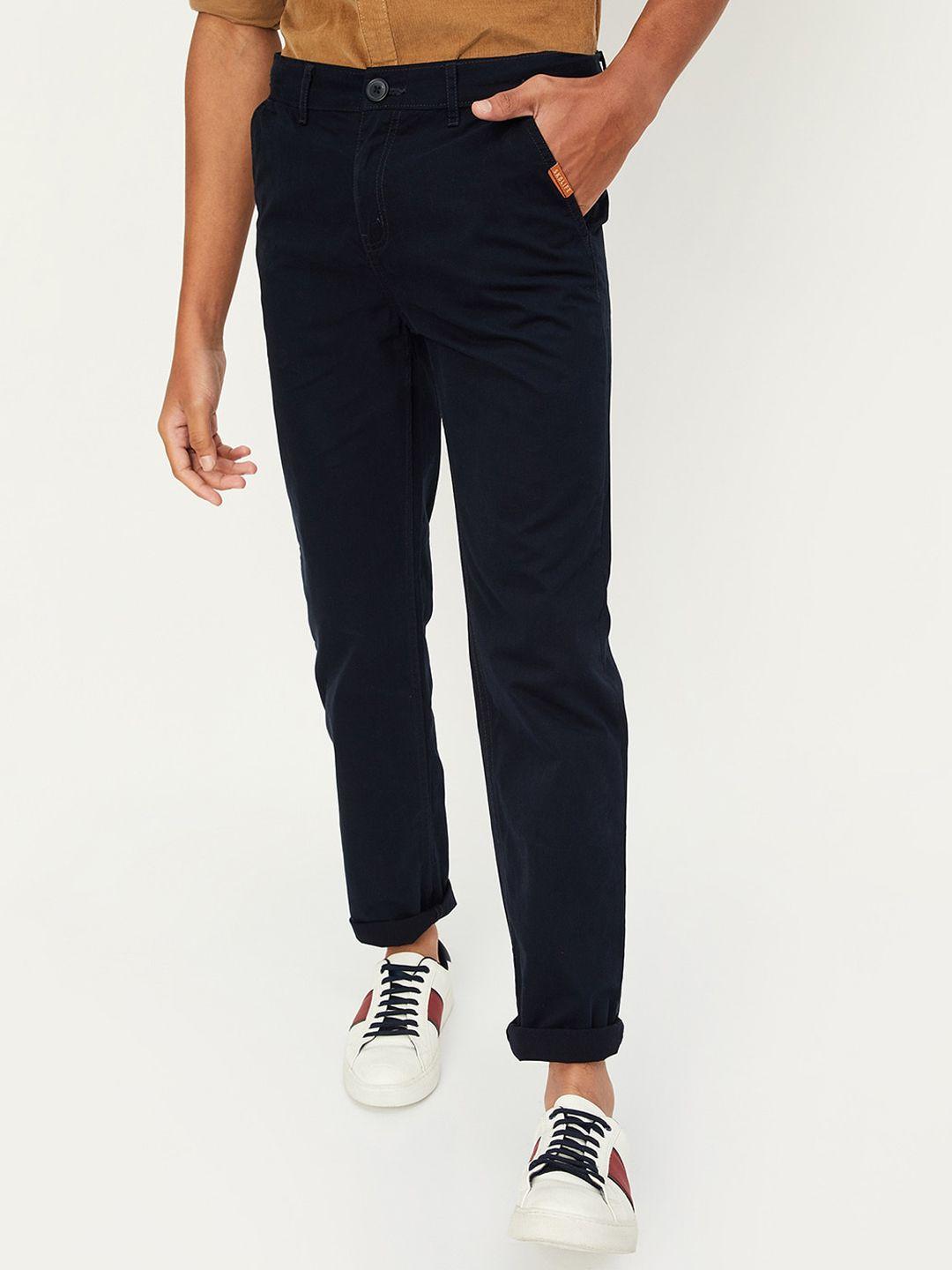 max boys pure cotton mid-rise trousers