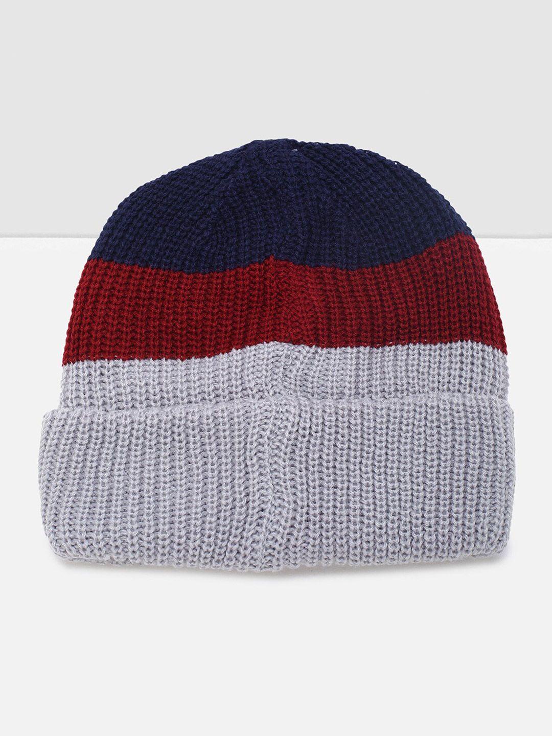 max boys red & blue colourblocked beanie